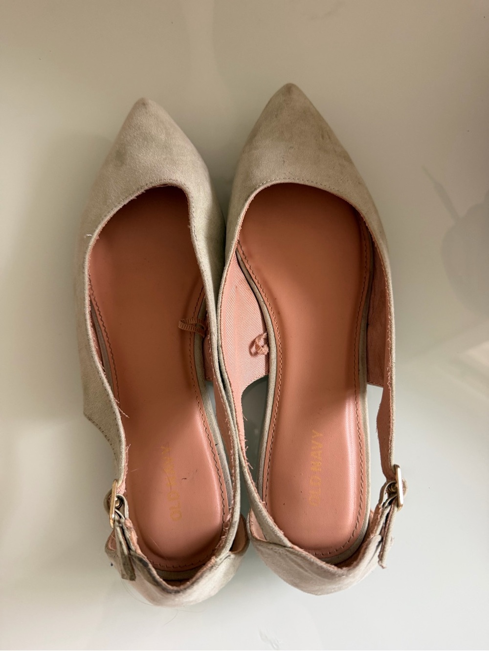 Old Navy Pointed Toe Slingback Flats in Light Beige